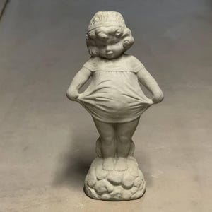 Concrete girl large statue Beautiful kid garden figure Massive girl in dress sculpture Outdoor garden statuary Stone gift memorial