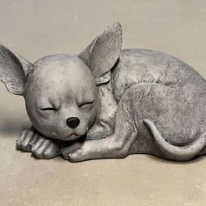 Sleeping Chihuahua dog figure Chihuahua dog memorial Chihuahua grave Dog statue
