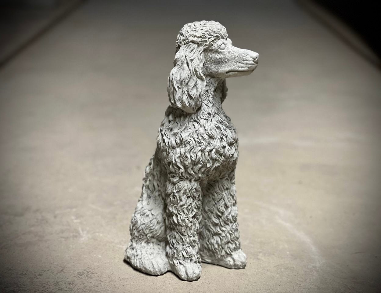 Realistic Poodle Dog Statue Concrete Detailed Poodle Dog Etsy