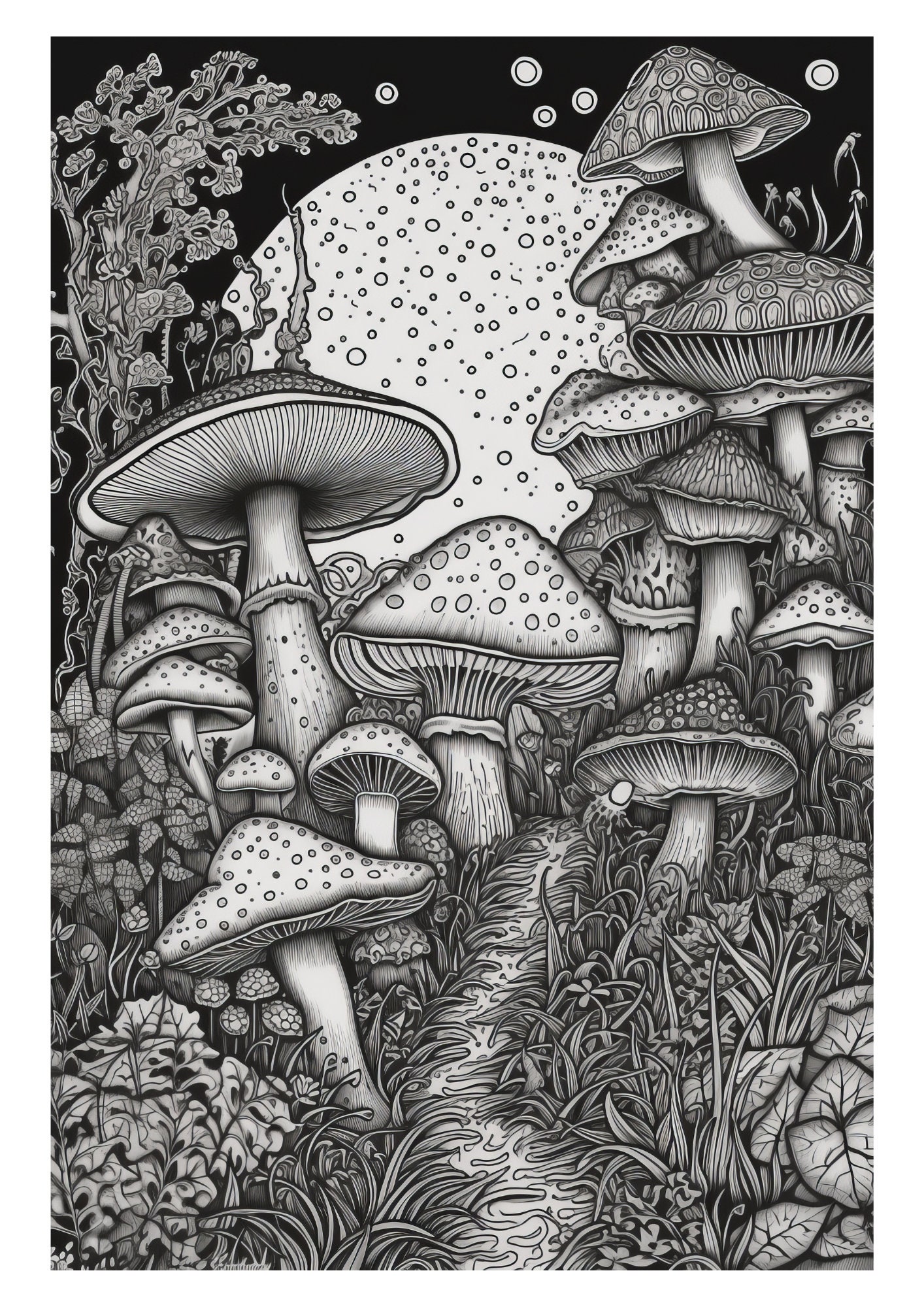 Psychedelic Adult Coloring Pages Colored Pencil and Markers - Etsy