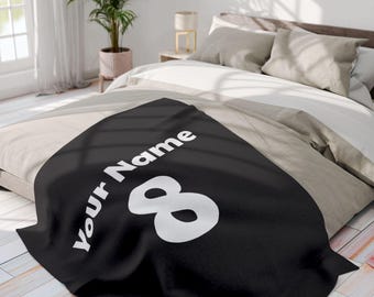 PERSONALISED Large Customised Blanket - 3 Sizes : Any Team Colour + Your Name + Your Number