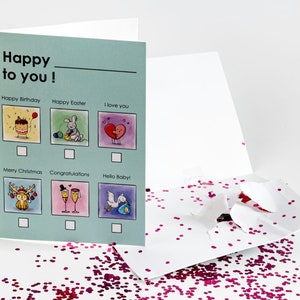 Prank Card Ironwood jokes card glitter confetti endless music universal tick greeting card prank prank image 1