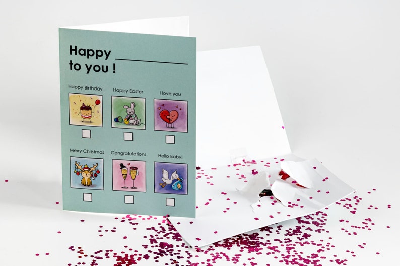 Prank Card Ironwood jokes card glitter confetti endless music universal tick greeting card prank prank image 1