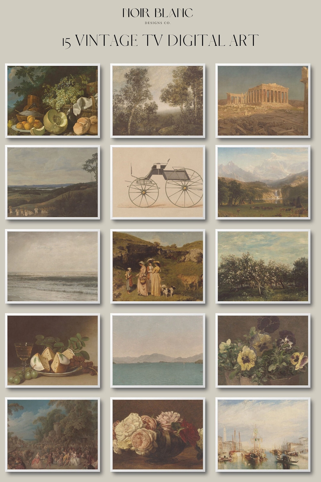 15 Vintage TV Frame Art TV Screensavers 15 Files Included Art Frame TV