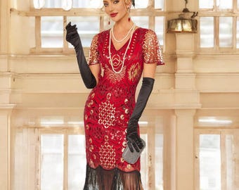 1920s flapper dress, Downton Abbey dress, 20s Great Gatsby Inspired, Roaring 20s fashion, Great Gatsby dress, 1920s Women Gatsby Costume