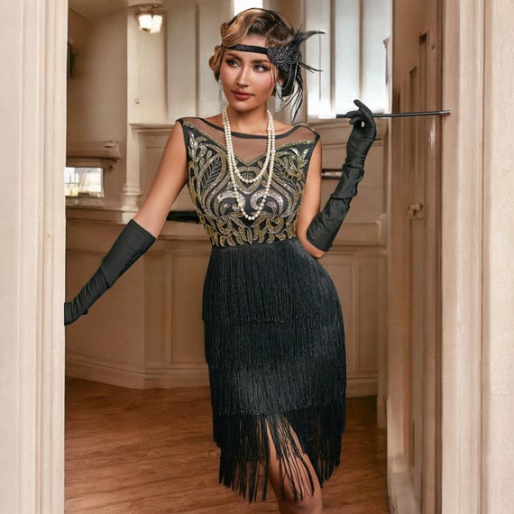 white christmas dresses Dazzling Flapper - 20's - Gatsby - Turquoise/Blue - Costume - Adult main image 1