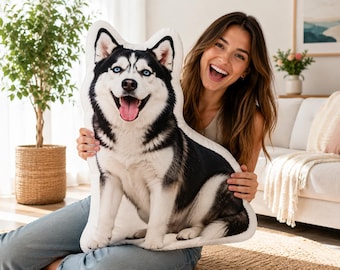 Custom Pet Photo Pillow | 3D Shaped Dog Cat Keepsake (30-60cm)