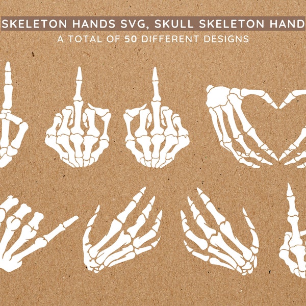 Skeleton Hands SVG PNG Graphics Bundle, Skeleton PNG, Halloween Shirt Design Sublimation, Cricut Files, Rock Hand Middle Finger Halloween