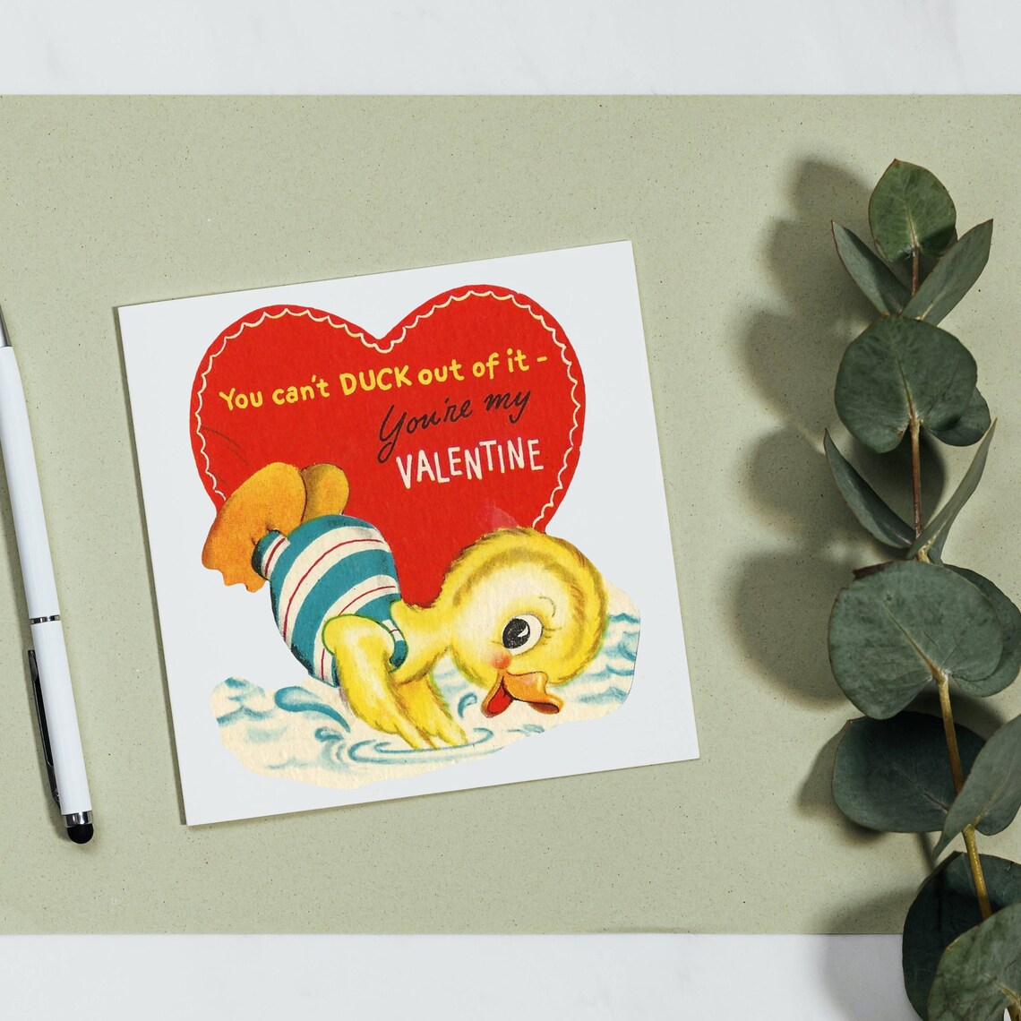 Printable Vintage Animal Valentine's Day Cards Template, Retro