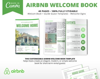 Airbnb Host Bundle: Editable Welcome Book, Cleaning Checklists, and Signs, VRBO, Customizable Airbnb Templates, Canva Templates