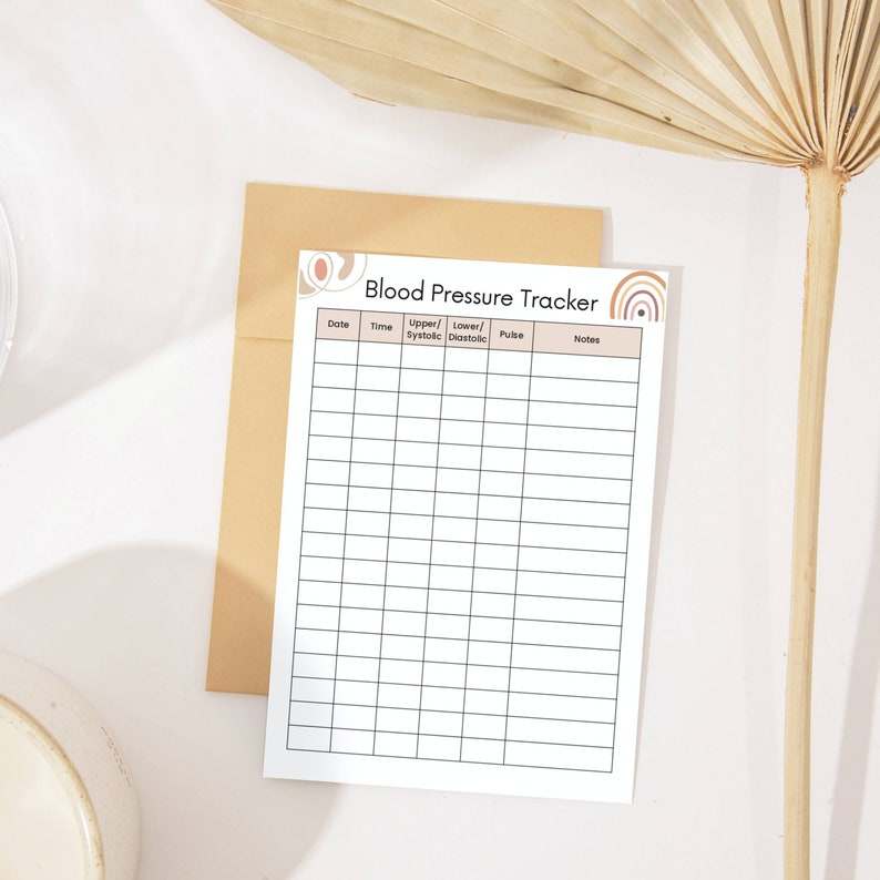 Blood Pressure Tracker Printable – Fillable BP Log Chart PDF, Daily ...