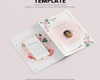 Minimalist Funeral Program Template: Customizable Celebration of Life (PDF & PowerPoint)