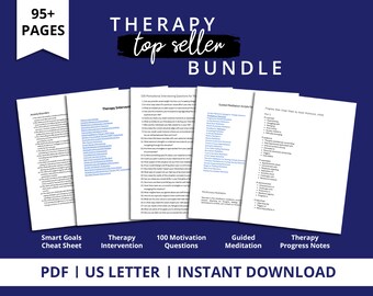 Therapy Progress Notes Cheat Sheet Bundle: Treatment Planning, Meditation Scripts (Digital Download)