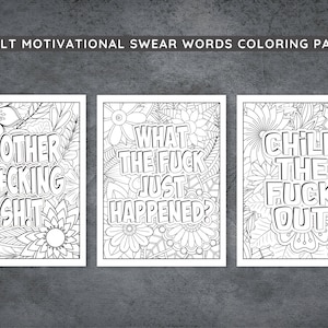 100 Pages Adult Motivational Swear Words Coloring Book, Adult Inspirational Curse Words Coloring Pages, Digital Coloring Sheets