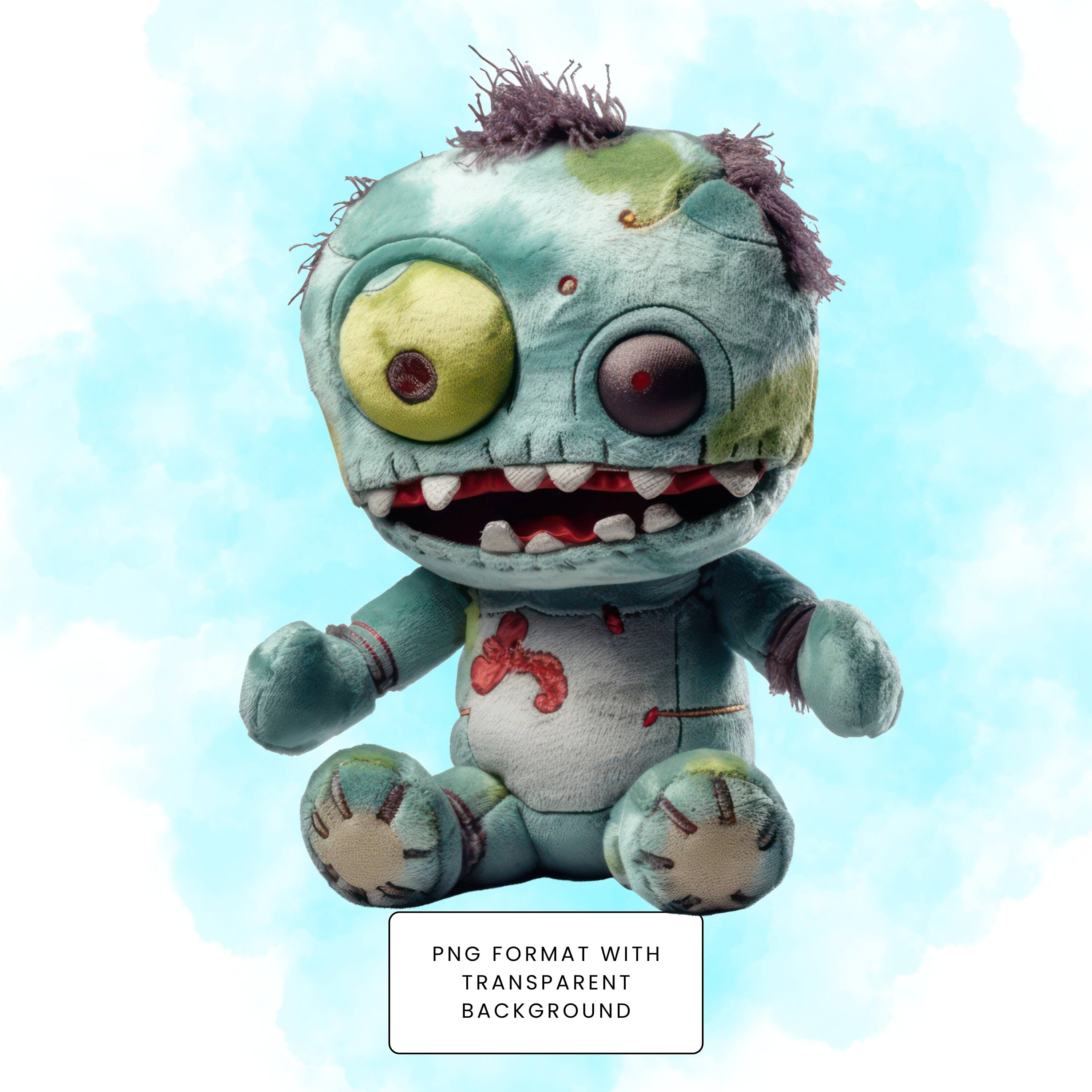 Creepy Zombie Toy Clipart Toy Zombie Png Cute Zombie Png Etsy