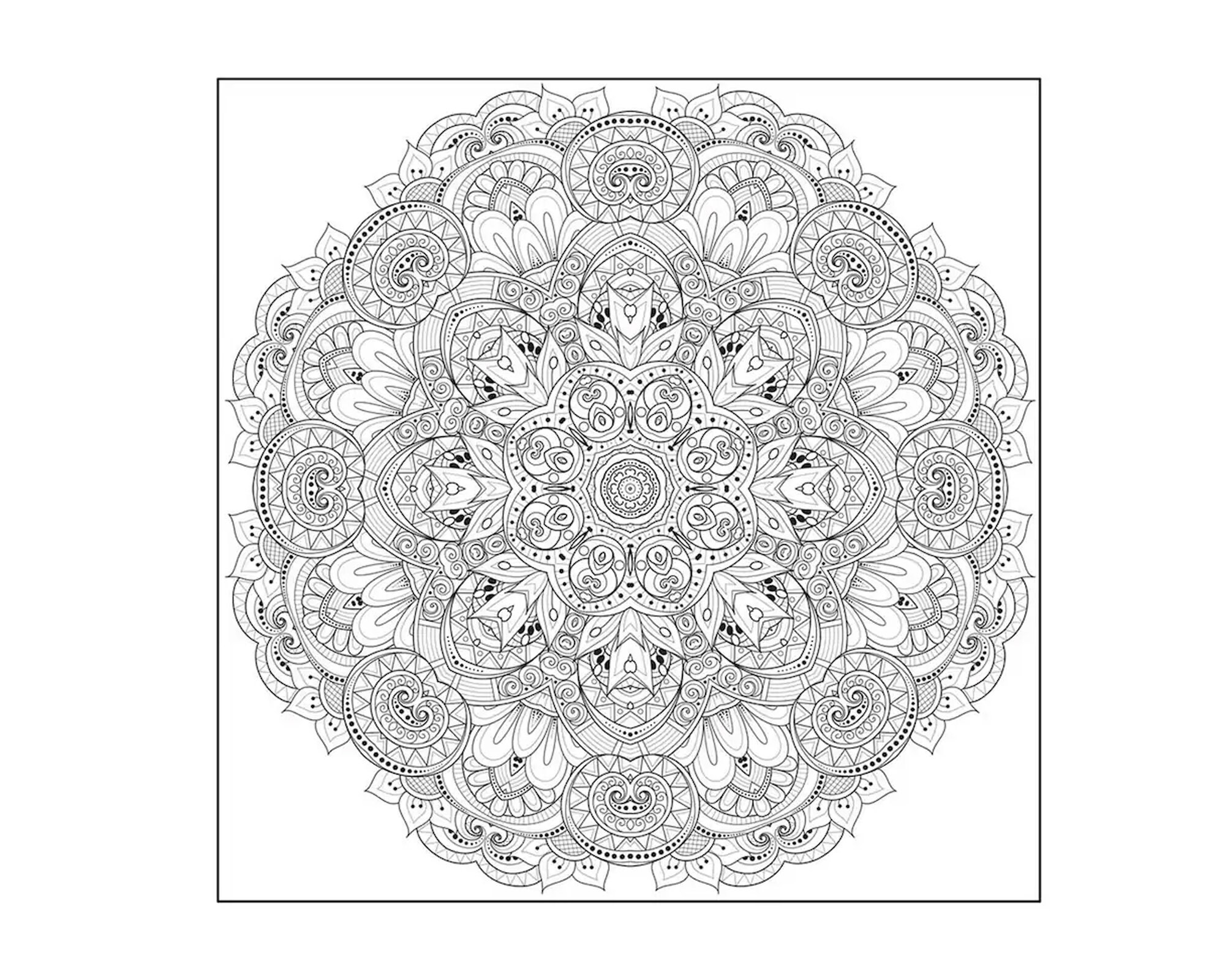 125 Pages Mandala Adult Coloring Book - Instant Digital Download for ...