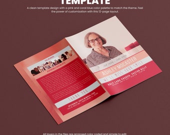 Printable Funeral Program Template - Customizable Memorial Design, Obituary, Celebration of Life