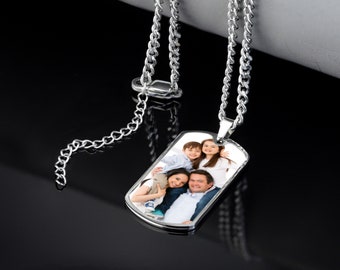 Custom Made Photo Necklace, Personalized Photo Necklace, Rectangular Pendant, Custom Pendant, Memorial Necklace, Photograph on Pendant