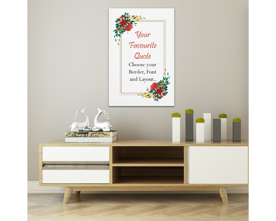 Personalized Quote Canvas Wall Art, Quote Calligraphy Sign, Custom Text