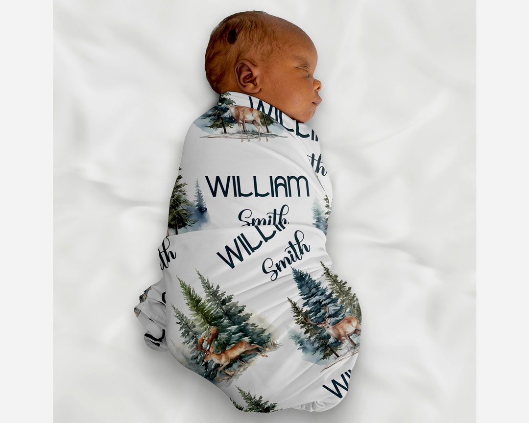 Custom Baby Name Swaddle Blanket Personalized Swaddle Custom Etsy