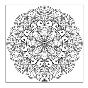 125 Pages Mandala Adult Coloring Book - Instant Digital Download for Relaxation & Stress Relief