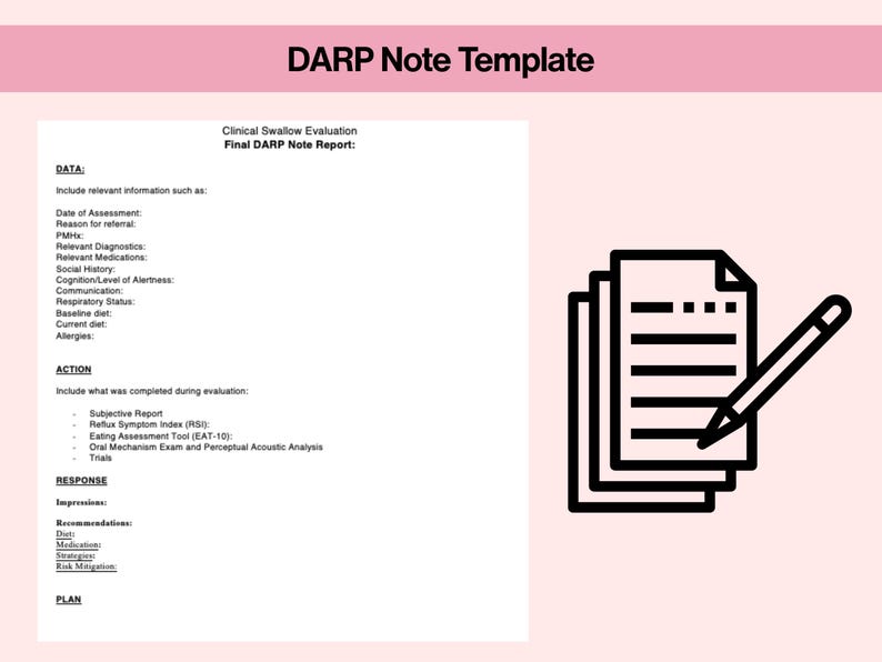 Clinical Swallow Evaluation Report Template - Etsy