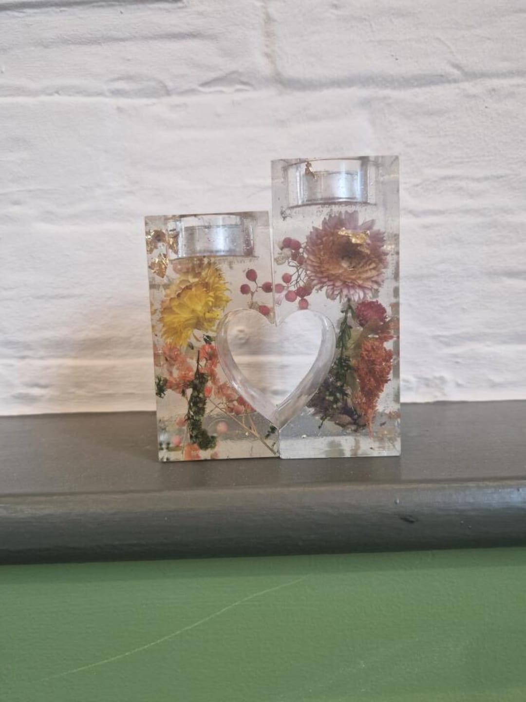 Resin Dried Flower Candle Holders Etsy UK