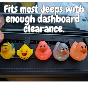 Rubber Duck Dashboard - Clip in Mounting Bar for  2007-2017 jeep wranglers  Requires no adhesive and Fits 5 regular sized ducks.