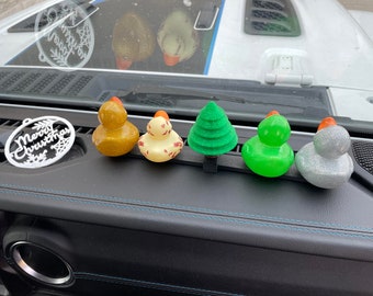 Duck Duck Dashboard Clip-in Rubber Duck Mounting Bar for  2018+ jeep wrangler (JL). Requires no adhesive or tape. Fits 5 regular sized ducks