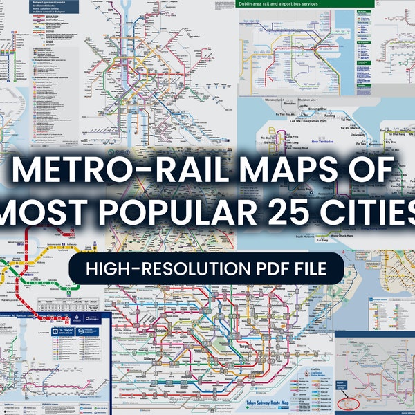 High-Resolution Metro Maps for 25 Iconic Cities - Subway and Rails Maps for Travelers - London, Istanbul, Rome, Barcelona, Seoul and More!