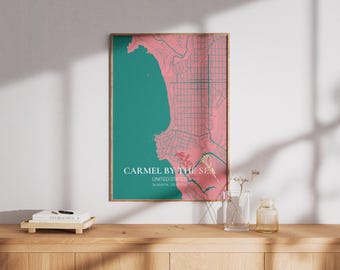 Carmel by the Sea Map Wandkunst | Druckbare Wandkunst | Carmel am Meer Poster | Wandbild Stadtplan | Carmel am Meer Poster