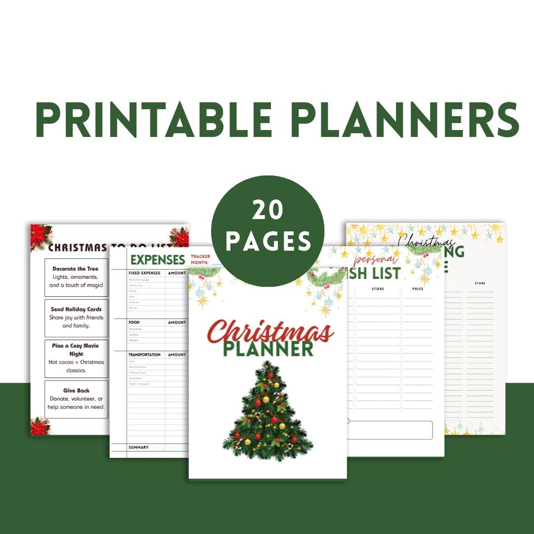 Christmas Planner PRINTABLE Set Holiday Planner Bundle Xmas Organizer ...