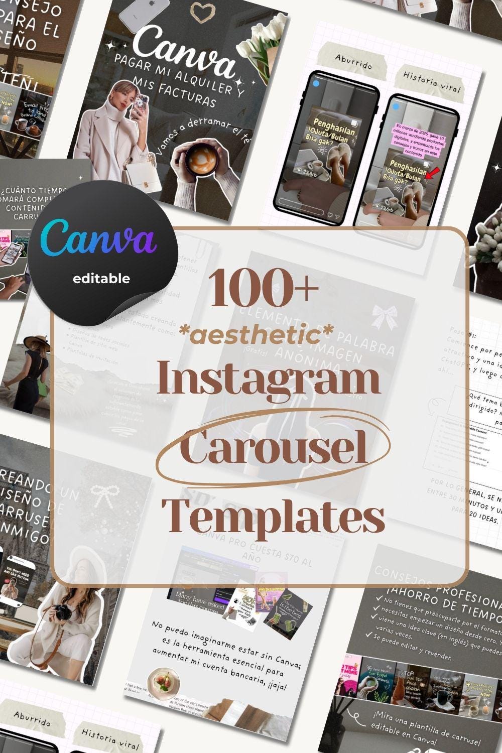100+ Faceless Instagram Carousel Templates | Canva Social Media Kit ...