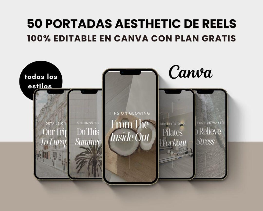 Potadas Rels Bpc 50 portadas para reels / Plantillas editables de Canva / Paquete de ...