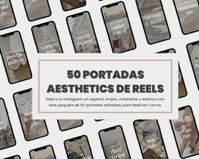 Potadas Rels Bpc 50 portadas para reels / Plantillas editables de Canva / Paquete de ...