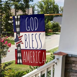 1 pc 12x18 Inch Patriotic Garden Flag - Double Sided American Flag Design, Durable Outdoor Yard Decor for 4th of July & All Seasons