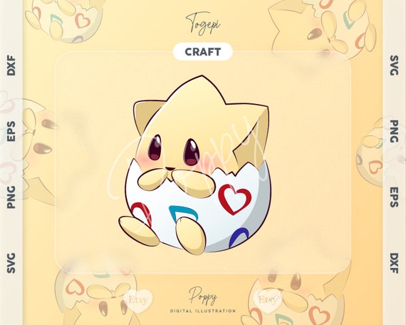 Togepi Chibi Illustration, Pokemon Cricut Cut File (Digital Download)