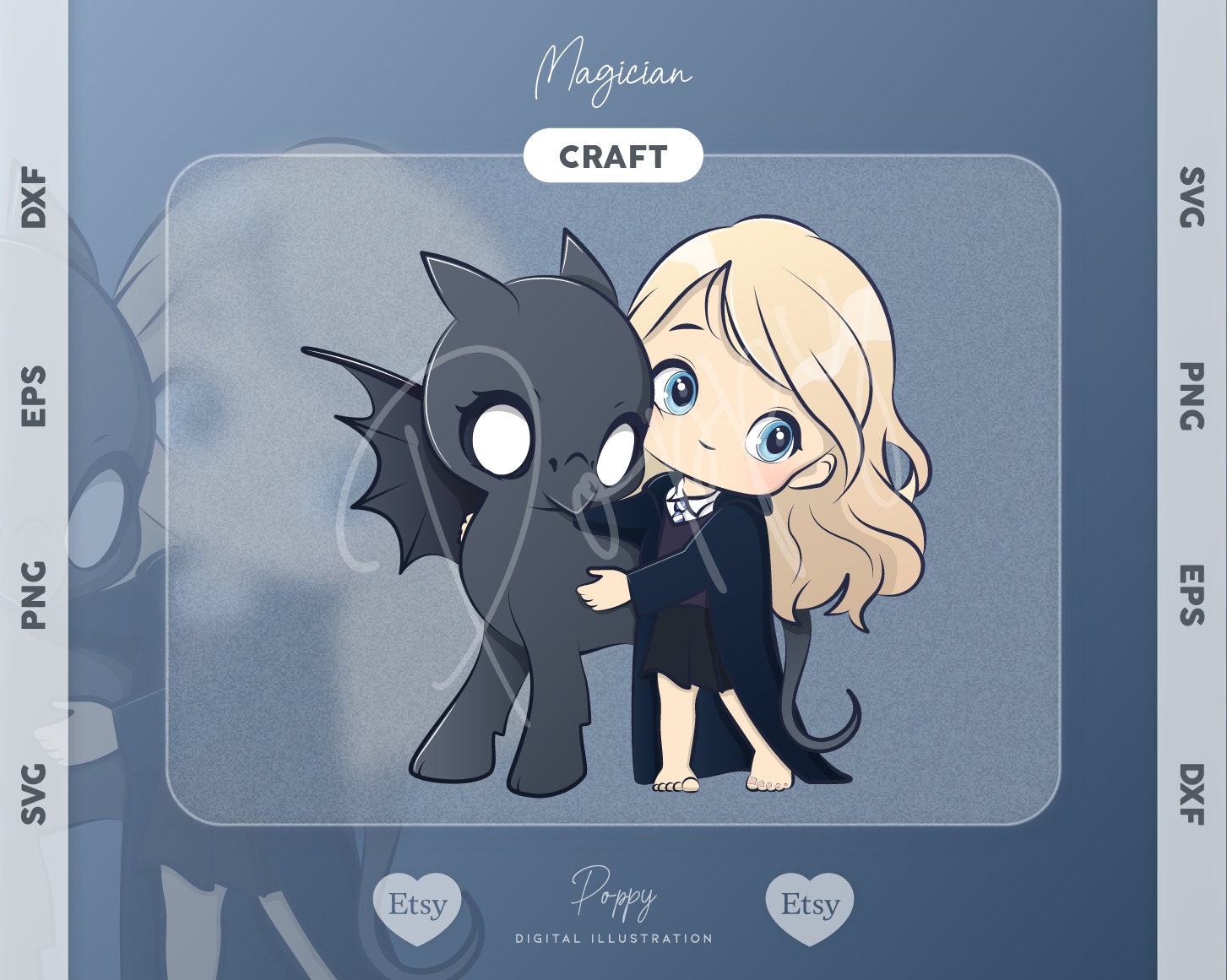 Chibi Magician Clipart: SVG, PNG, EPS (digital Illustration) - Etsy