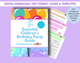 Printable Children's Birthday Party Guide, birthday party planning for mums, downloadable party planner, birthday party checklist PDF