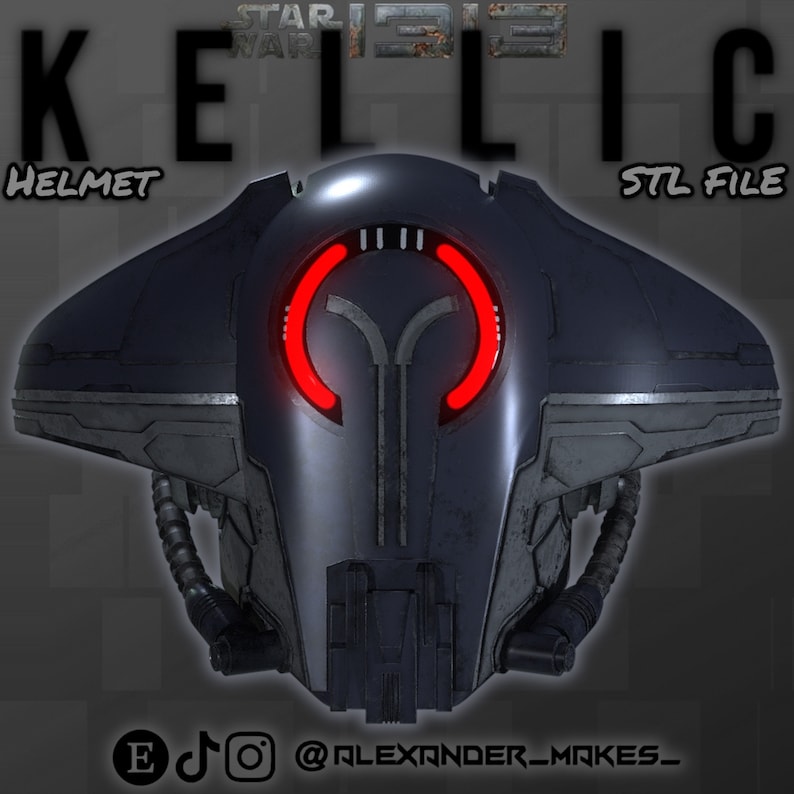 Casco Kellic: Star Wars 1313 Bounty Hunter Concept - File di stampa 3D immagine 2