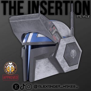Casco Mando de inserción: archivo de impresión 3D portátil
