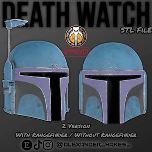 Death Watch Helmet STL File – Mandalorian Axe Woves, MMC Approved