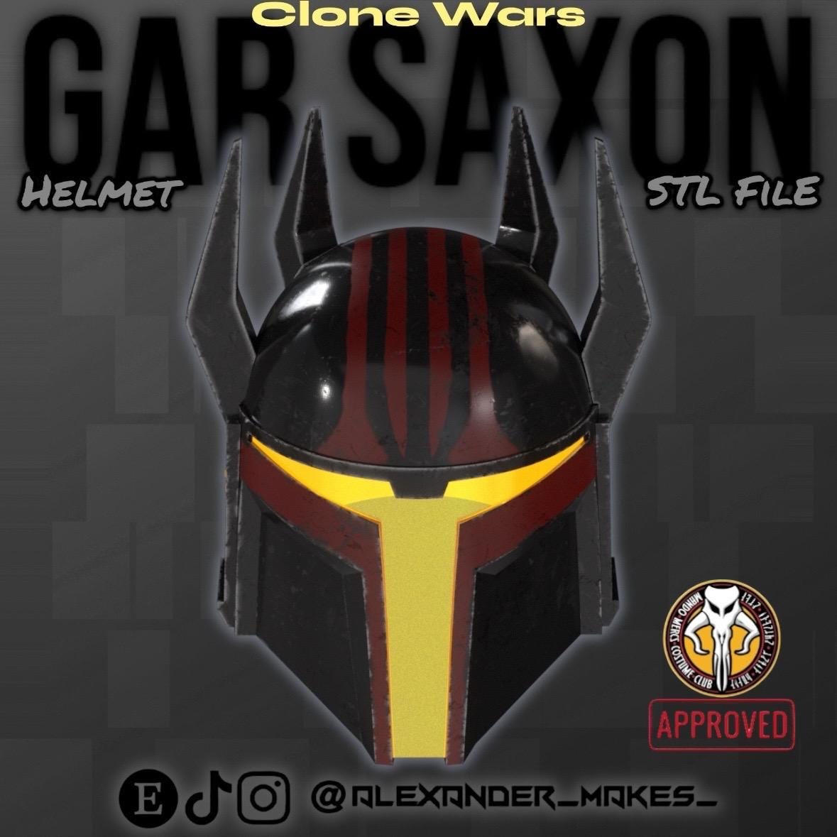 Gar Saxon Clone Wars Helmet 3D Print File MMC Approved Helmet Modern  Mandalorian Mandalorian STL
