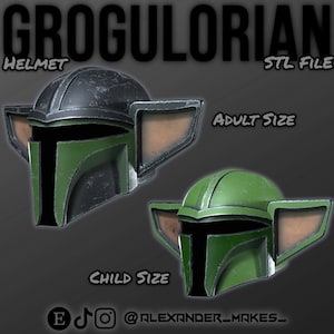 Grogu Helmet | Grogulorian | The Child | Mandalorian Files | Mandalorian Helemet | Grogu 3D File | STL File