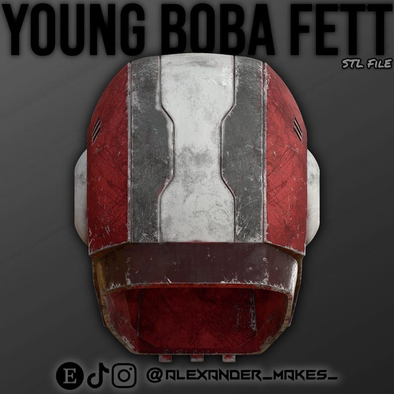 Unge Boba Fett-hjälm | Star Wars | Klonkrigen | Prisjägare | STL 3D-fil bild 7