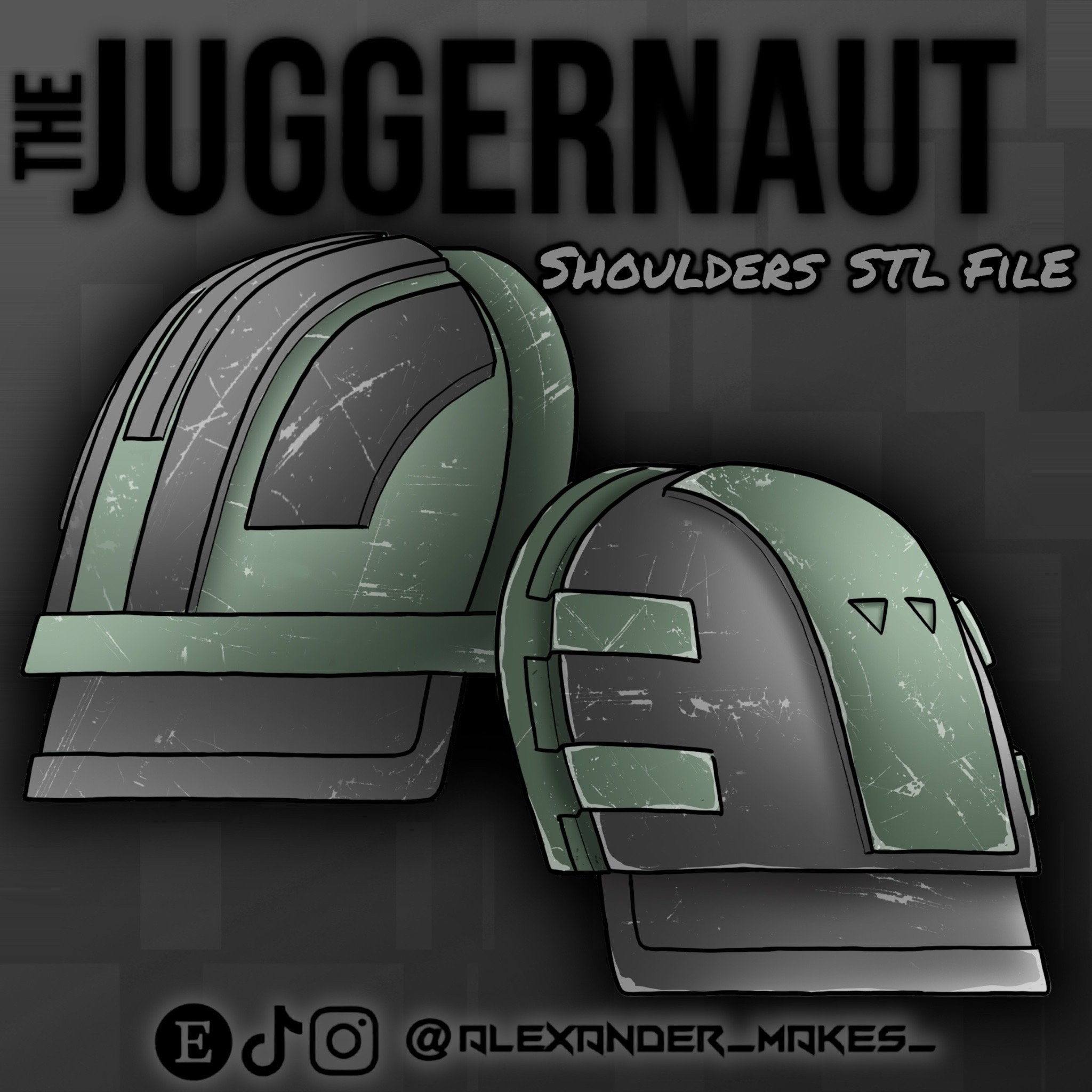Juggernaut Shoulders | Heavy Mando | Paz Vizsla - 3D Print File