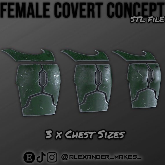 女性用マンダロリアンチェストアーマー | Covert Concept、3Dプリント