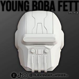 Unge Boba Fett-hjälm | Star Wars | Klonkrigen | Prisjägare | STL 3D-fil bild 4