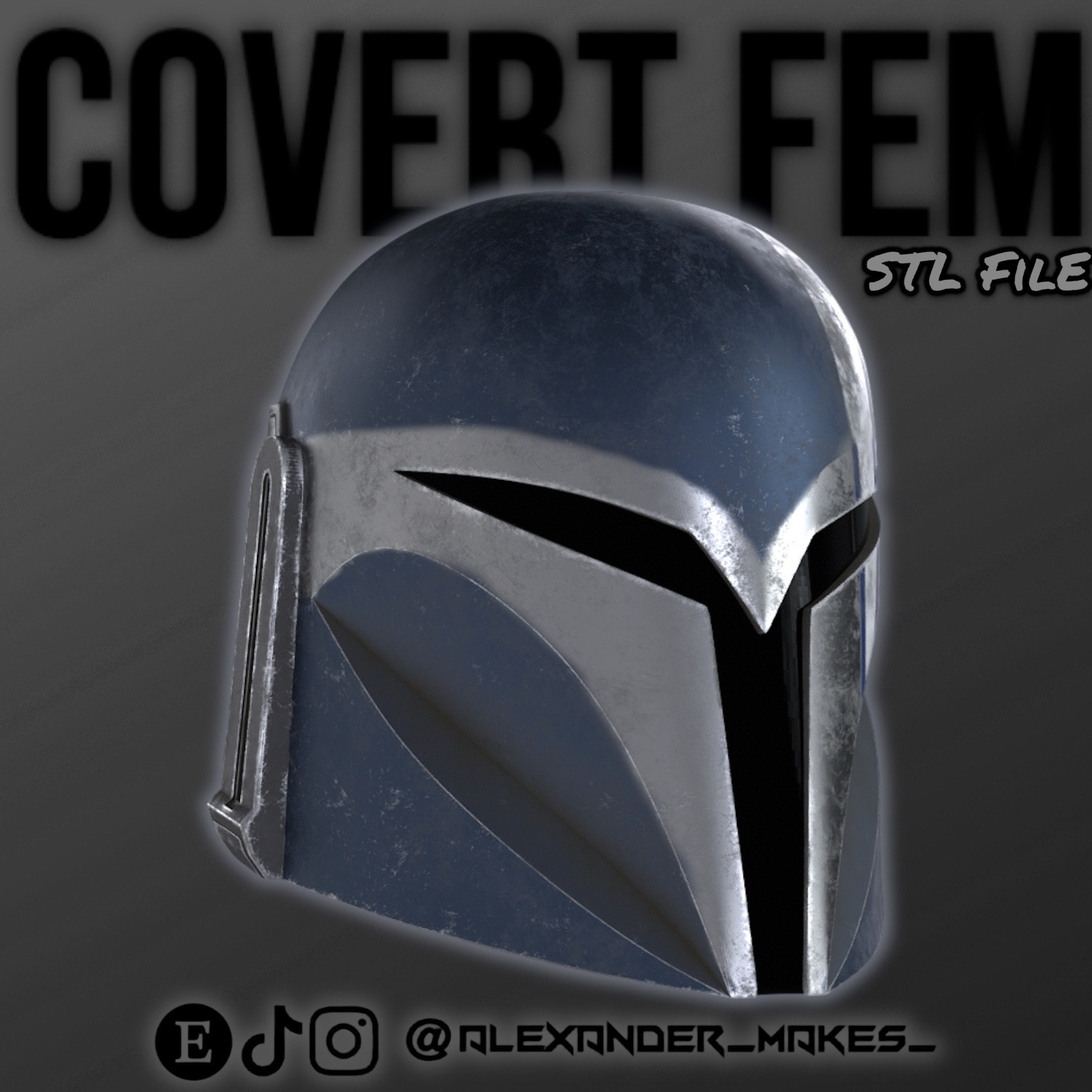 Mandalorian Covert Helmet STL File | Koska Reeves, Nite Owl Female