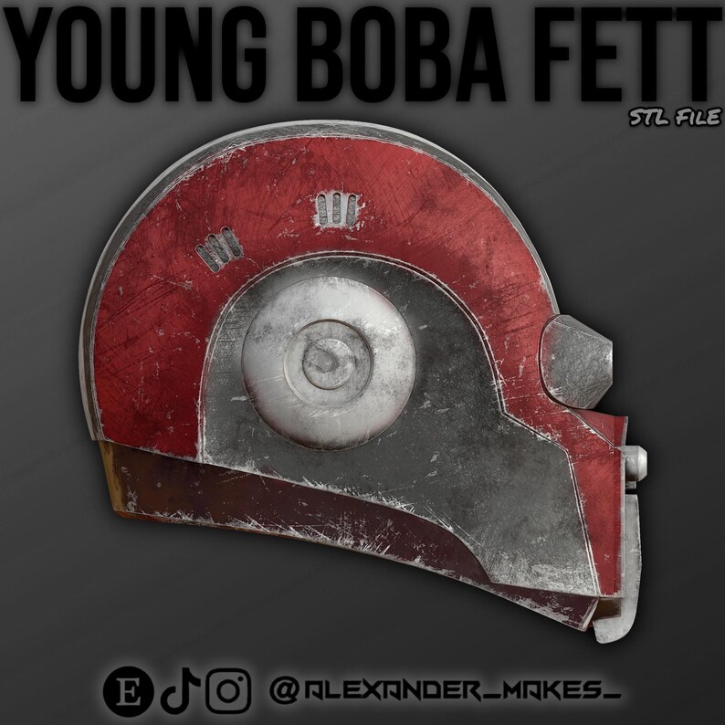 Unge Boba Fett-hjälm | Star Wars | Klonkrigen | Prisjägare | STL 3D-fil bild 9